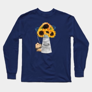 Sunflowers and Guinea Pig Long Sleeve T-Shirt